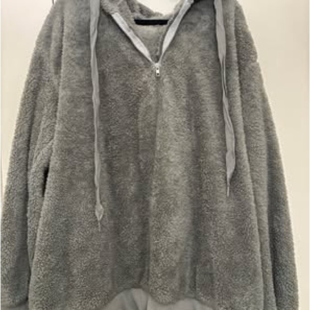 Cozy Gray Fleece Hoodie